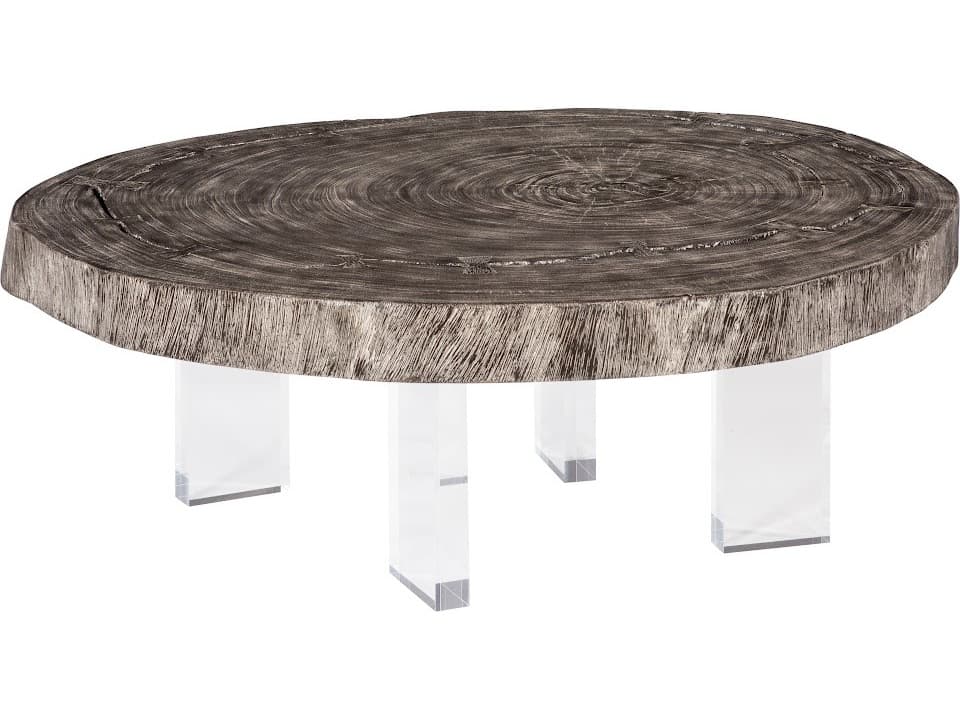 Phillips Collection Floating Coffee Table On Acrylic Legs in Gray Stone in Size Varies