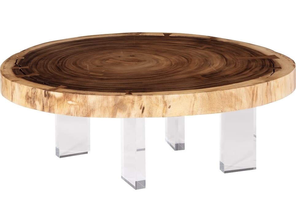 Phillips Collection Floating Coffee Table with Acrylic Legs in Natural in Size Varies