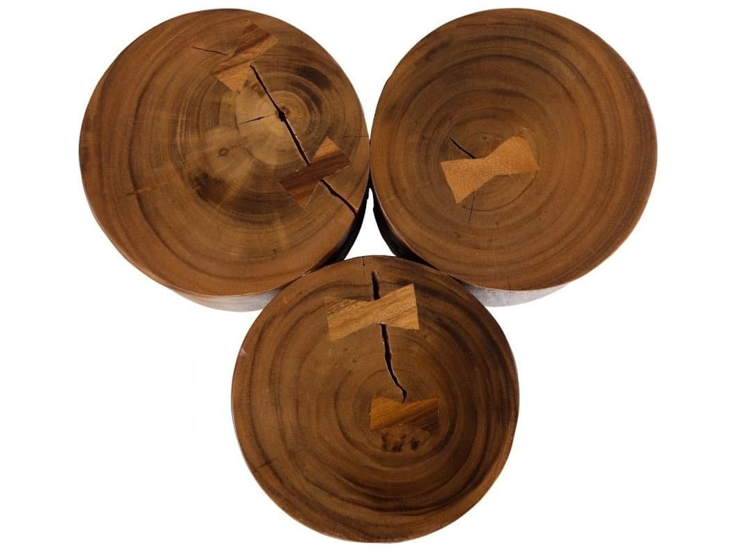 Phillips Collection Round Wood Brown Natural End Table