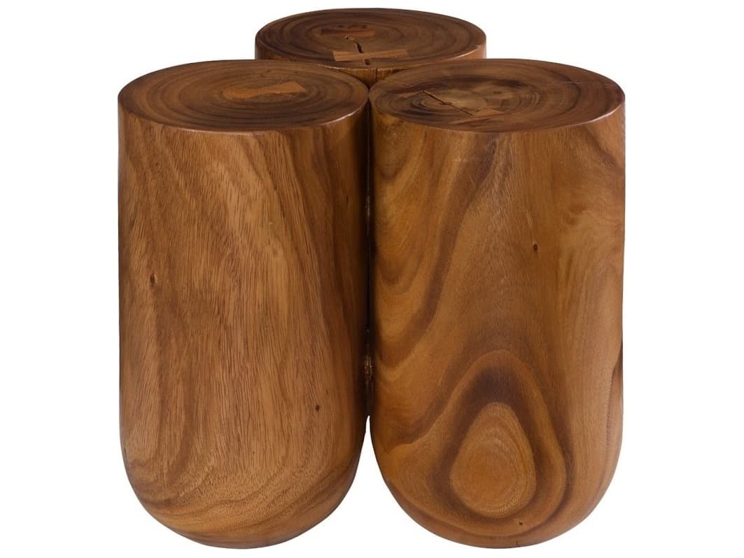 Phillips Collection Round Wood Brown Natural End Table