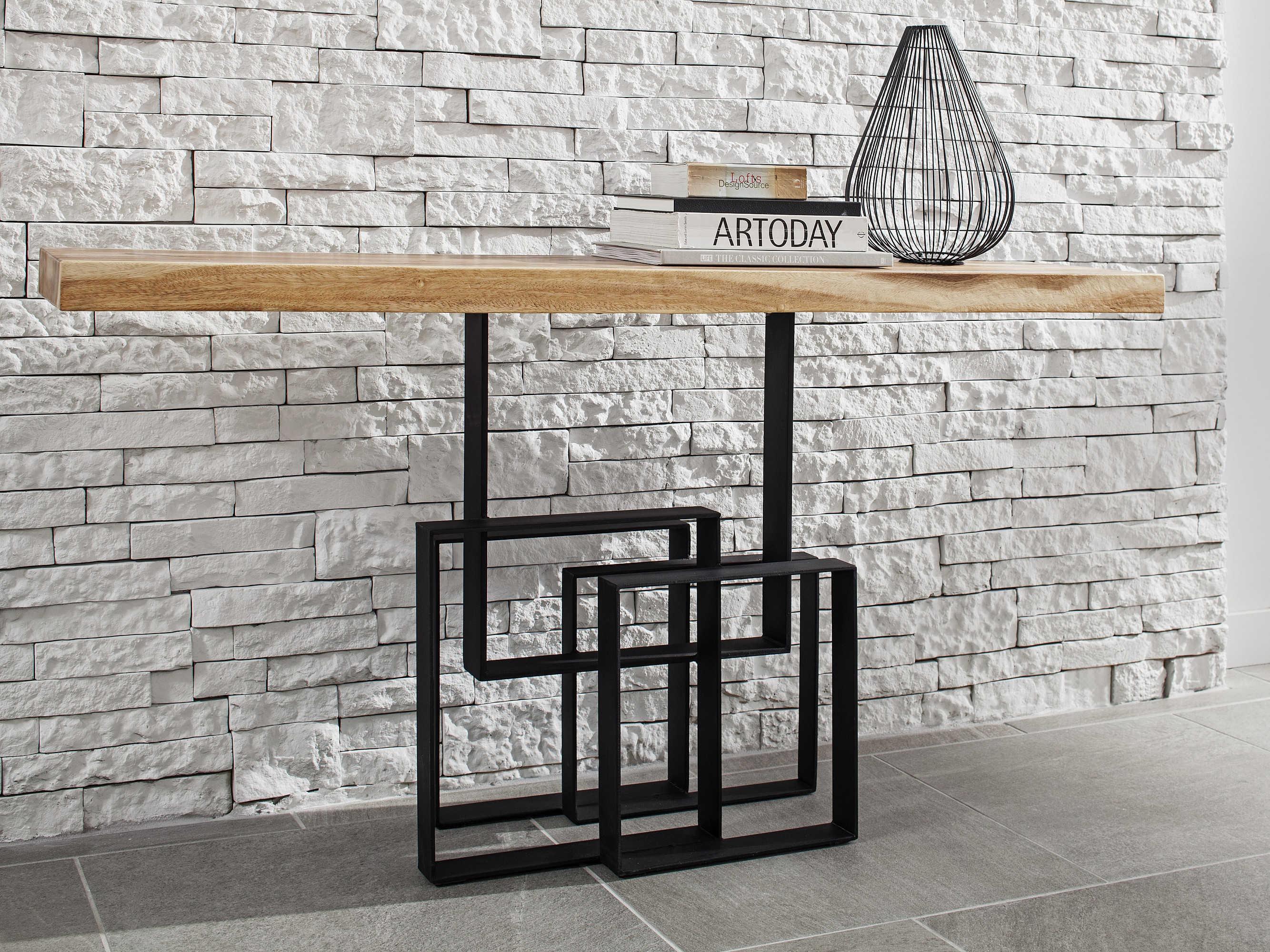 Phillips Collection Score Rectangular Wood Brown Black Console Table