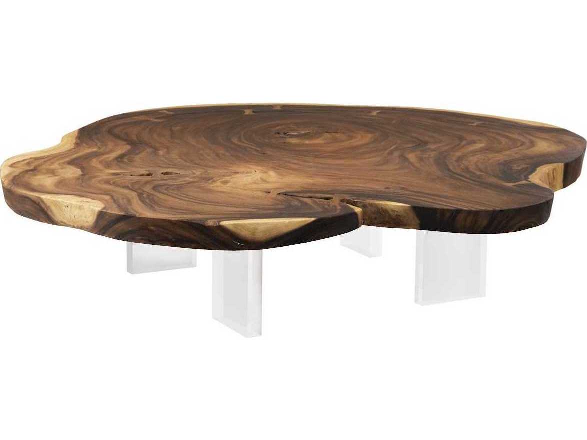Phillips Collection Wood Natural Acrylic Coffee Table