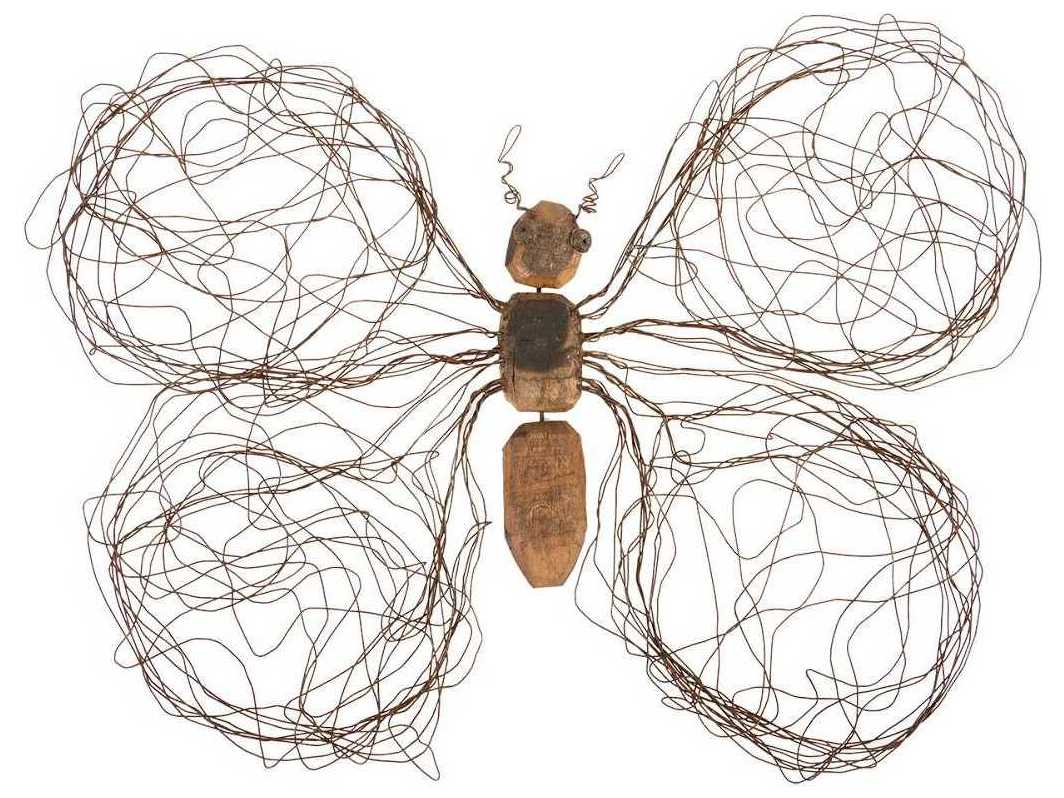 Phillips Collection Wire Wing Butterfly Large Metal Wall Art Wood