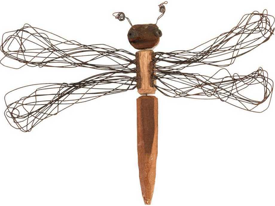 Phillips Collection Wire Wing Dragonfly Medium Metal Wall Art Wood