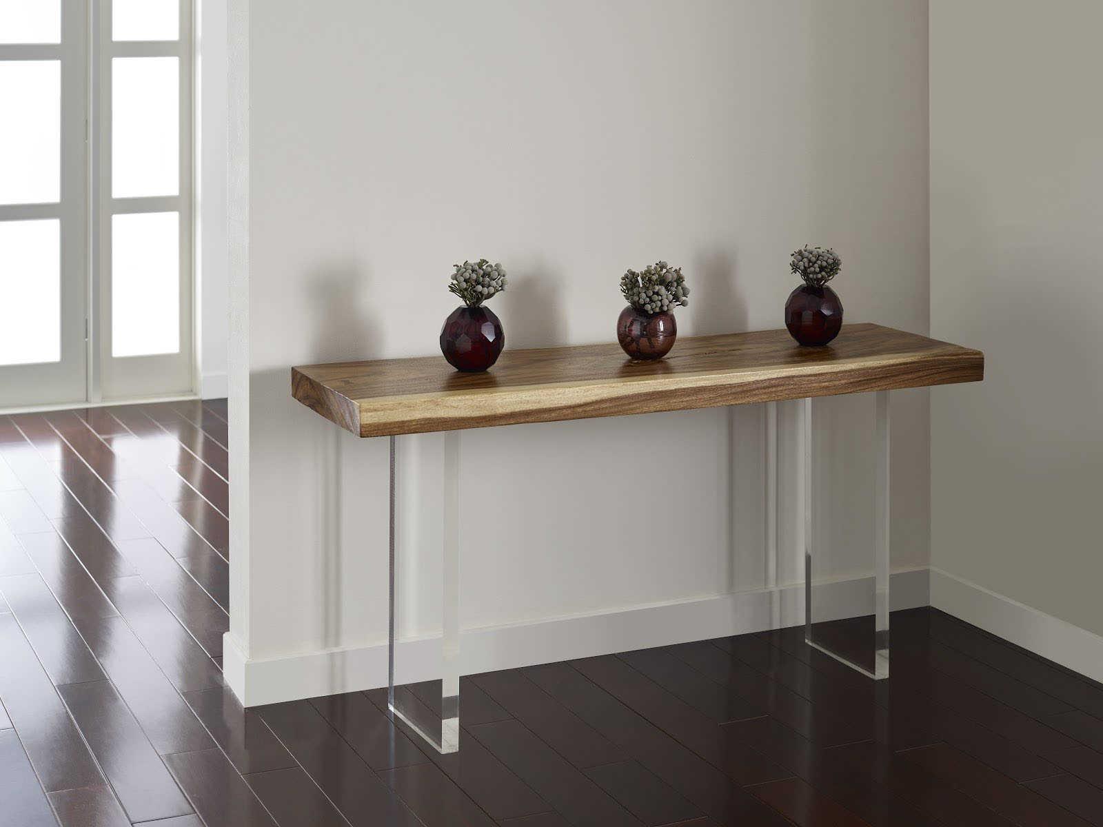 Phillips Collection Rectangular Wood Clear Brown Console Table