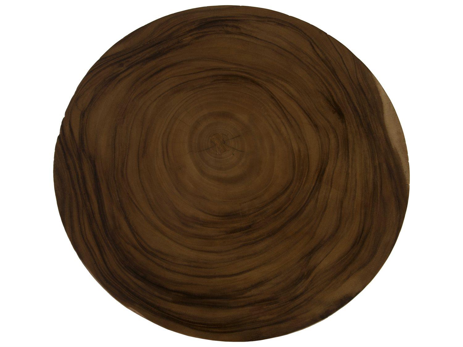 Phillips Collection Grey Brown Round Wood Bar Table