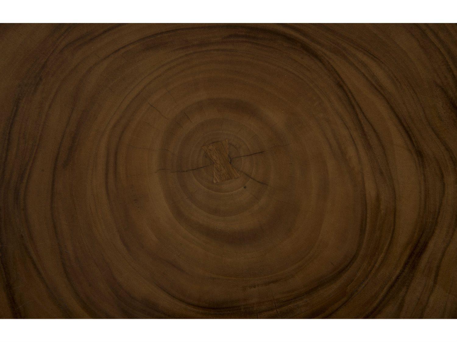 Phillips Collection Grey Brown Round Wood Bar Table