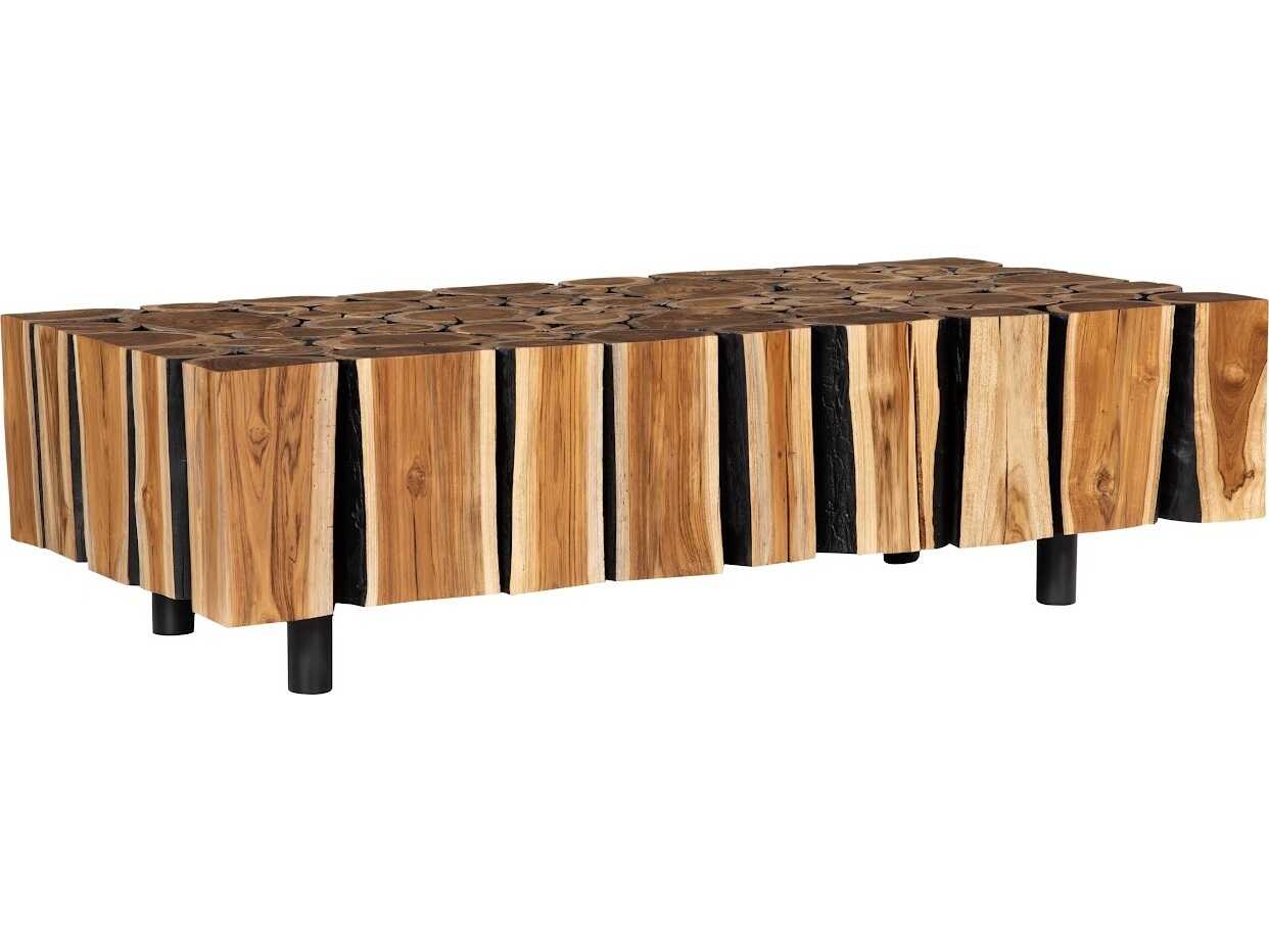 Phillips Collection Rectangular Wood Charred Natural Coffee Table