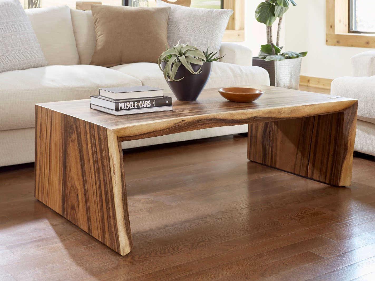 Phillips Collection Rectangular Wood Natural Brown Coffee Table