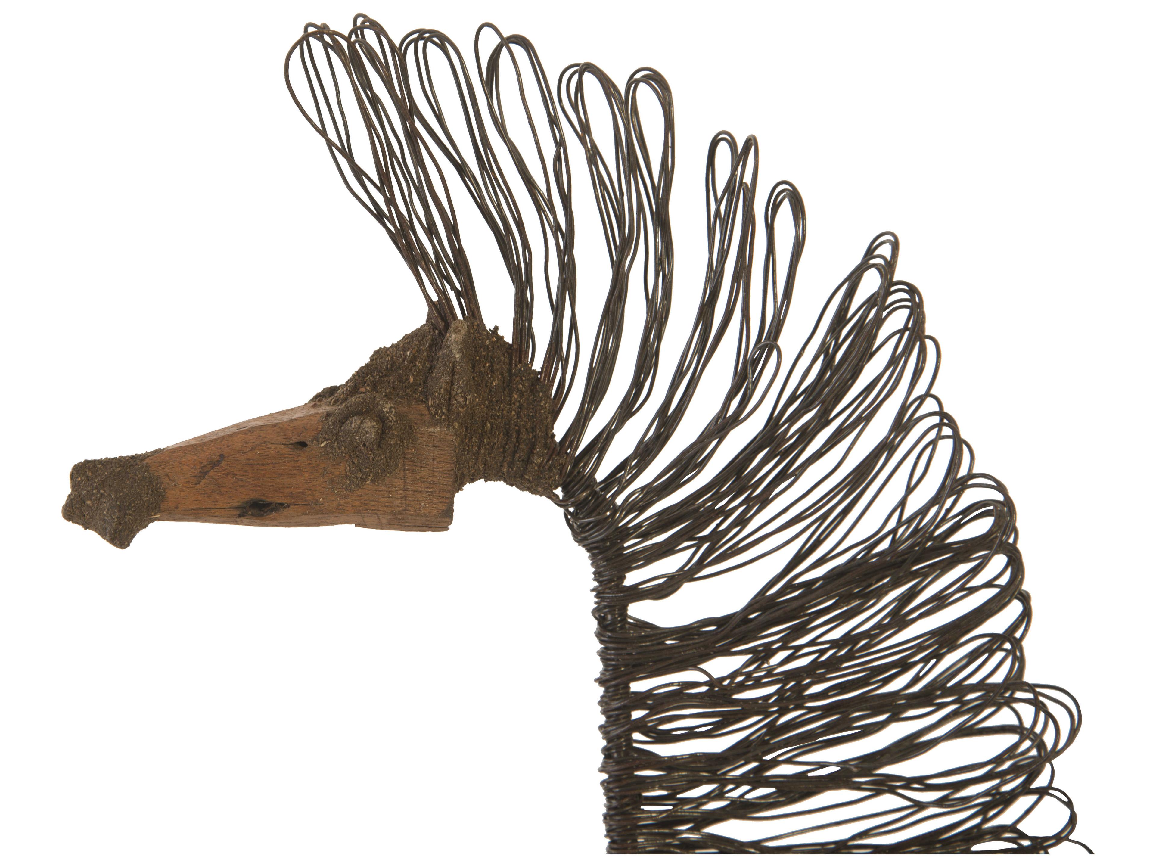 Phillips Collection Wire Horse Black Brown Sculpture