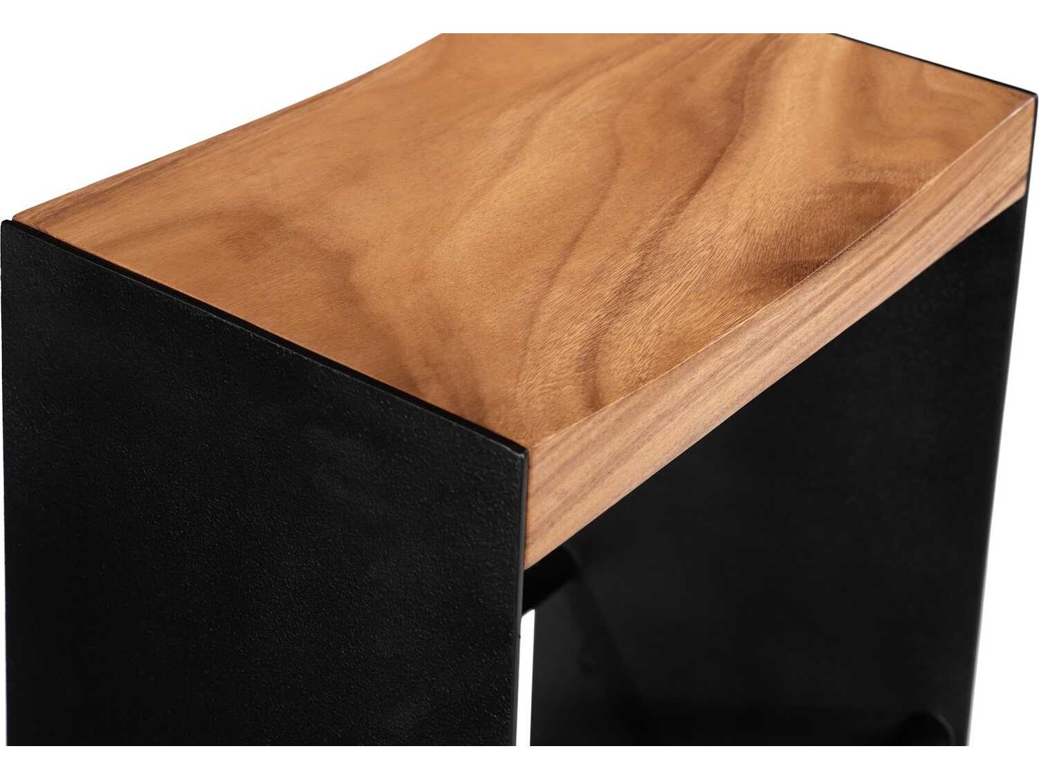 Phillips Collection Black Brown Solid Wood Counter Stool