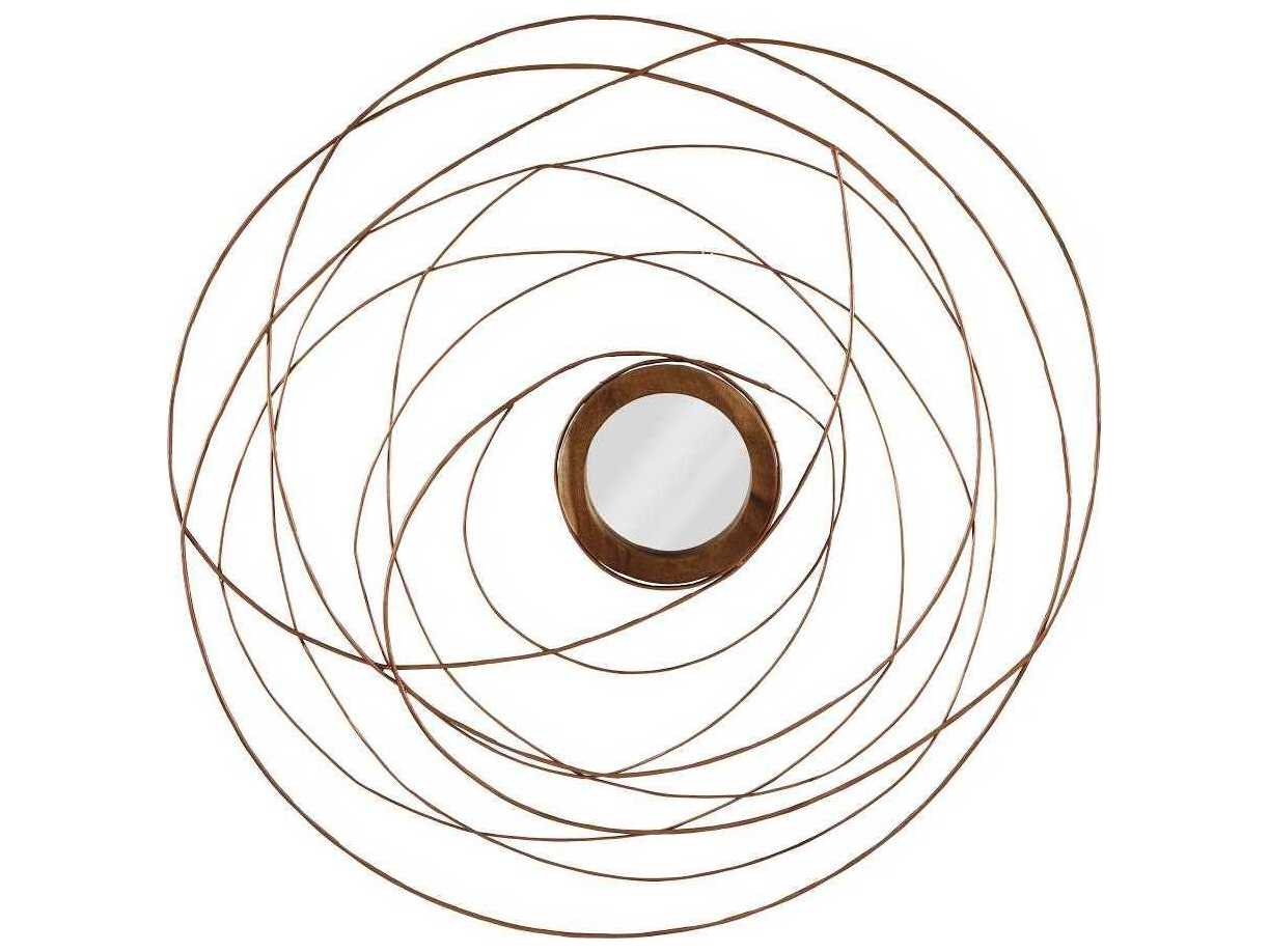 Phillips Collection Chamcha Wood / Copper Round Wall Mirror