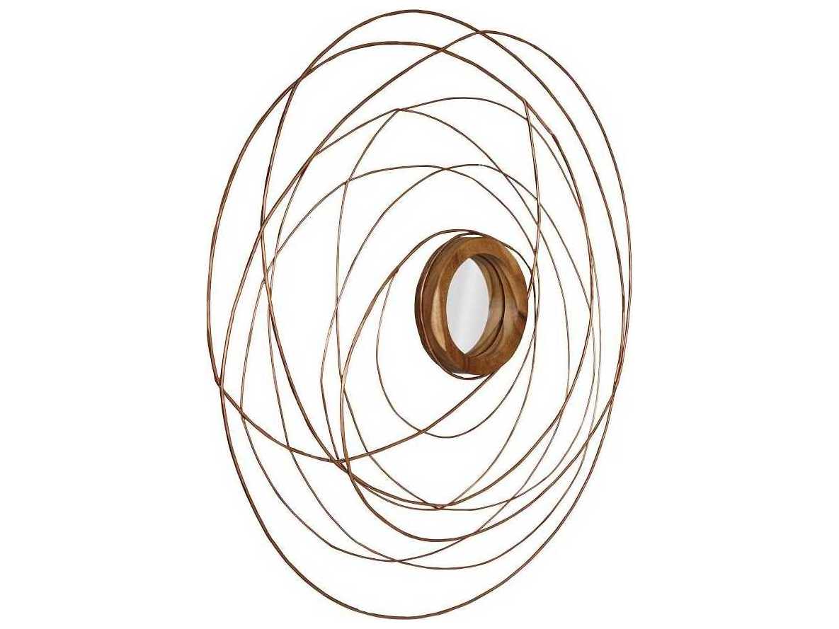Phillips Collection Chamcha Wood / Copper Round Wall Mirror