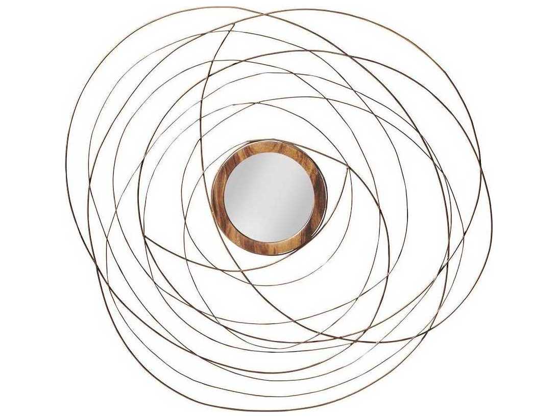 Phillips Collection Chamcha Wood / Copper Round Wall Mirror