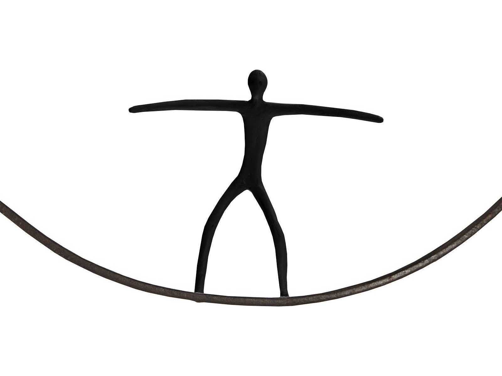 Phillips Collection Olympic Figure in Iron Ring Black/Rust Metal Wall Art