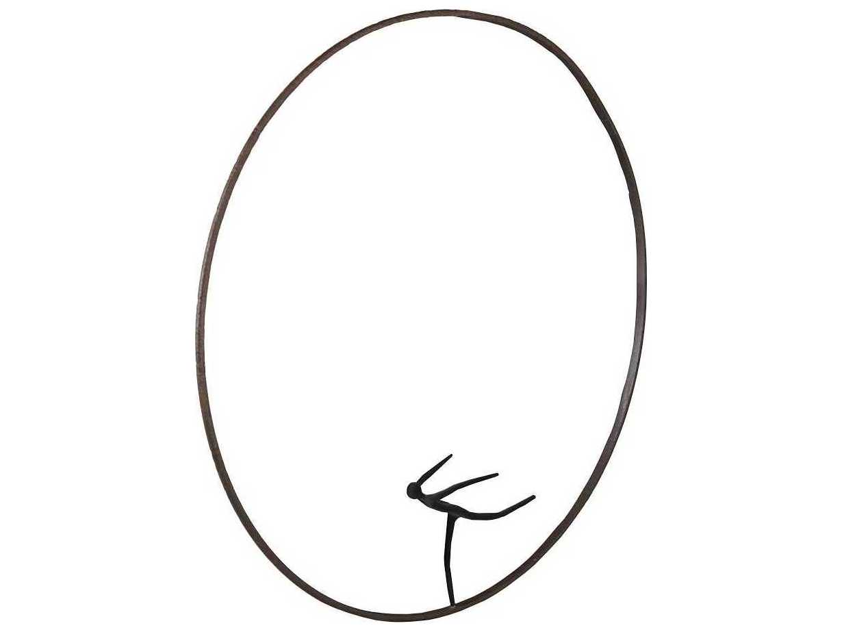 Phillips Collection Olympic Figure in Iron Ring Black/Rust Metal Wall Art