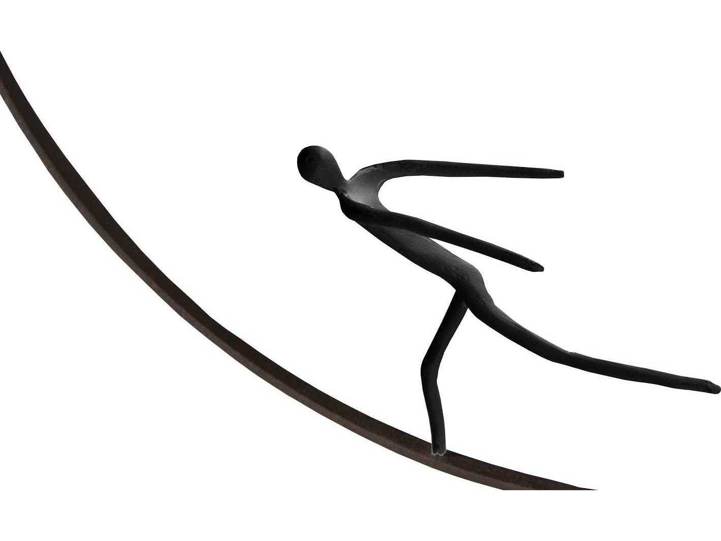 Phillips Collection Olympic Figure in Iron Ring Black/Rust Metal Wall Art
