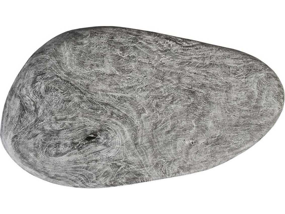 Phillips Collection Wood Gray Stone Coffee Table