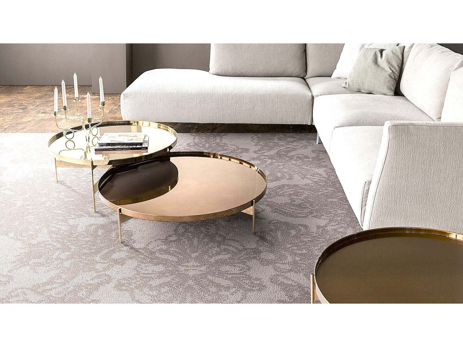 Pianca Abaco Tall Round Coffee Table/Matt.Bronz