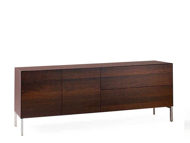 Pianca Norma 94" Burnt Oak Dark Brown Titanium Sideboard