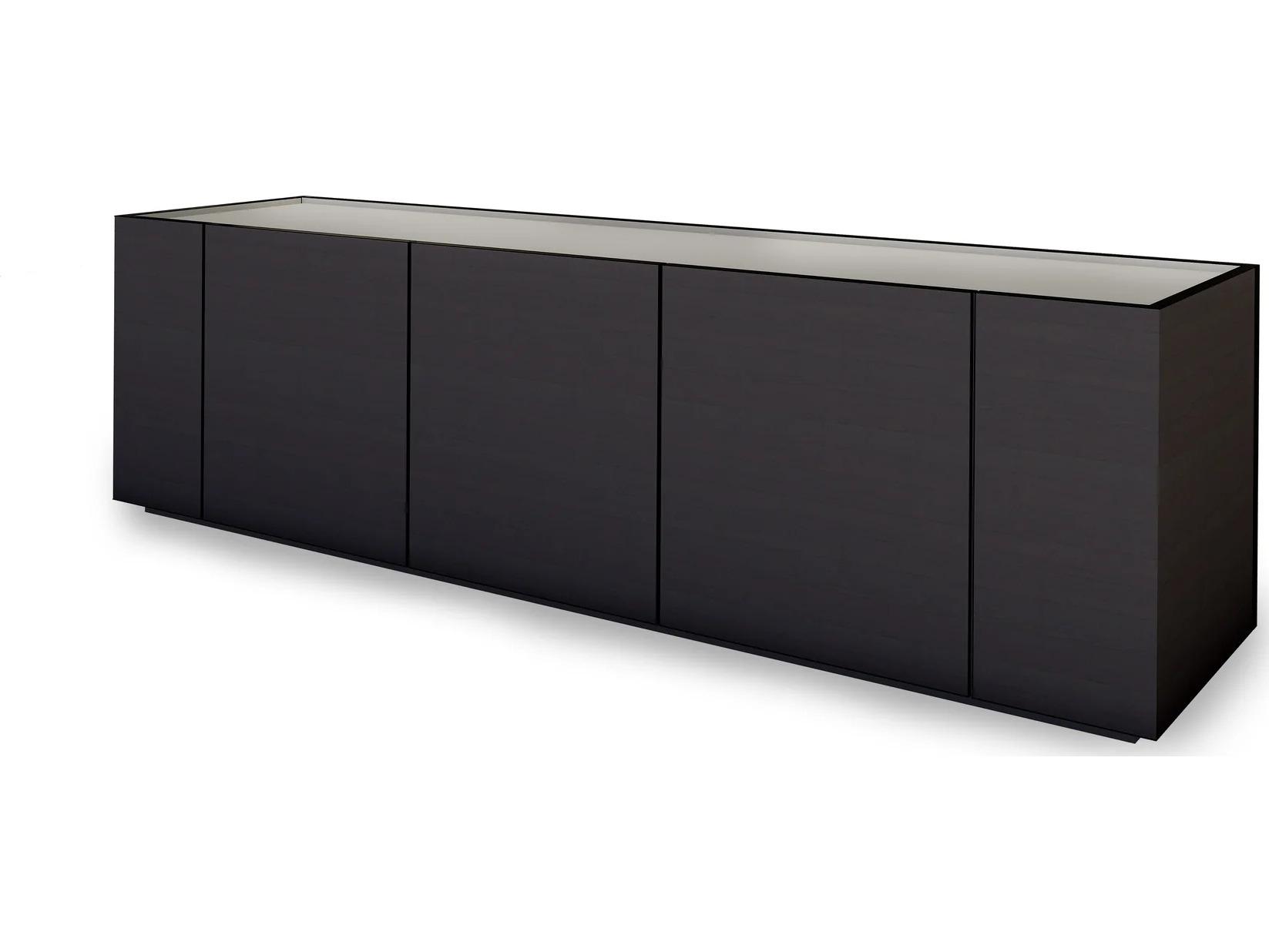 Pianca Cornice Sideboard 82" Dark Grey Ash/Grey Roccia Matt Lacquer