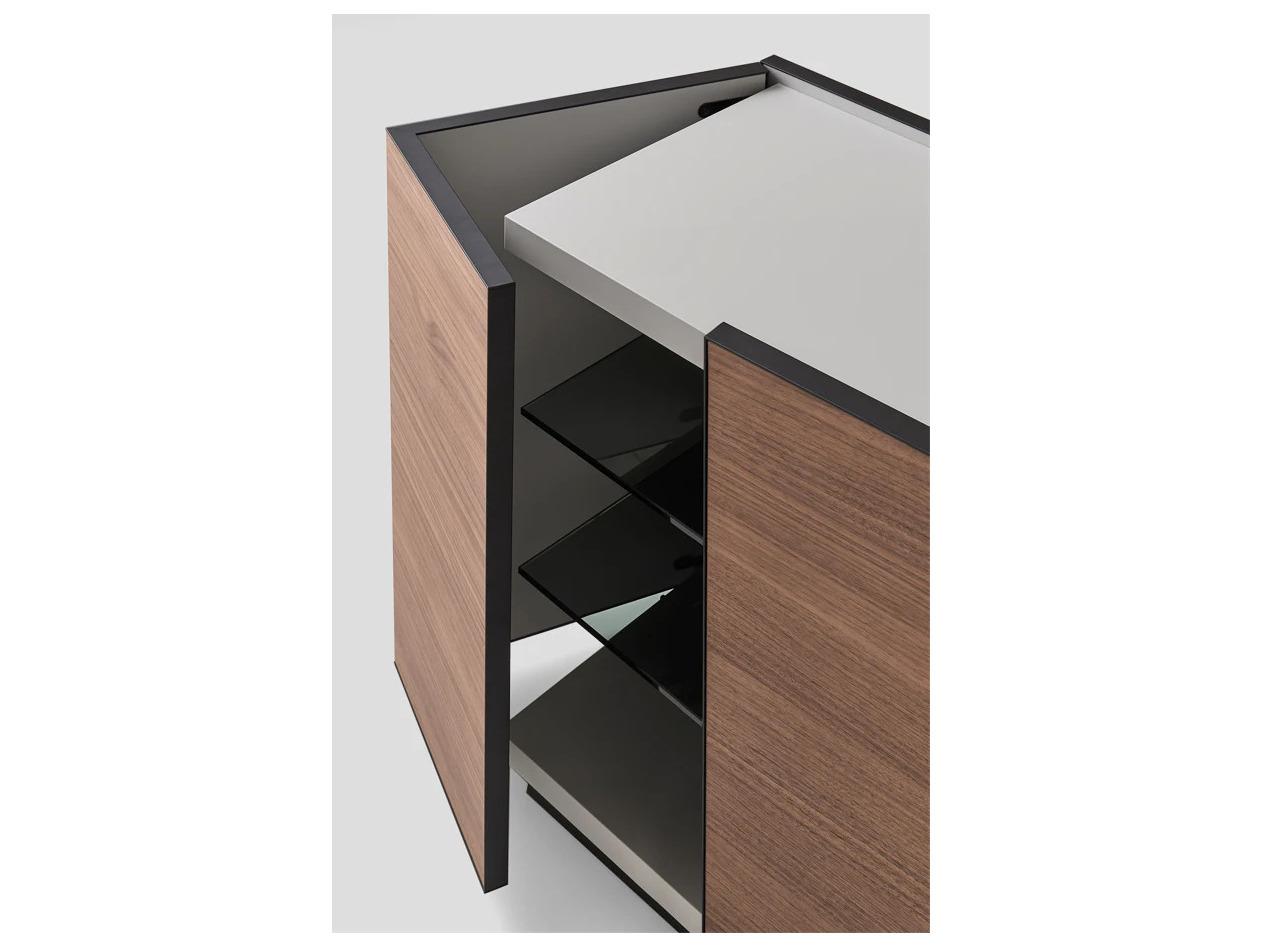 Pianca Cornice Sideboard 82" Dark Grey Ash/Grey Roccia Matt Lacquer