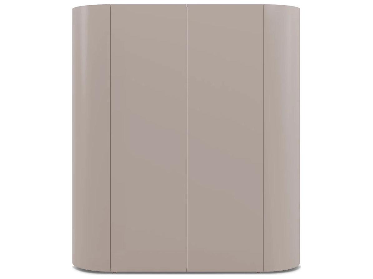 Pianca Dedalo Bar Sideboard Medium 55" Beige Ecrù Matt Lacquer/Bronzo Met. Glass Top