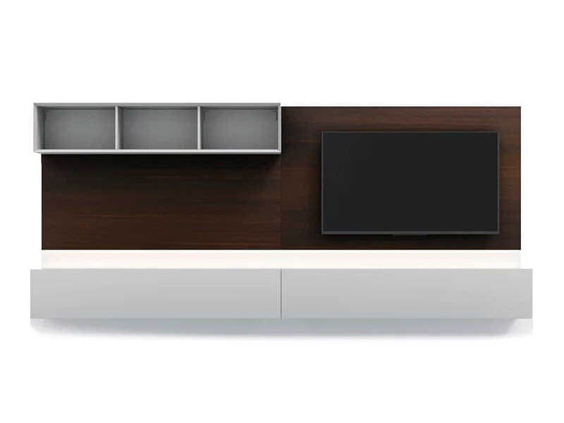 Pianca People 118" Burnt Oak Grey Media Console