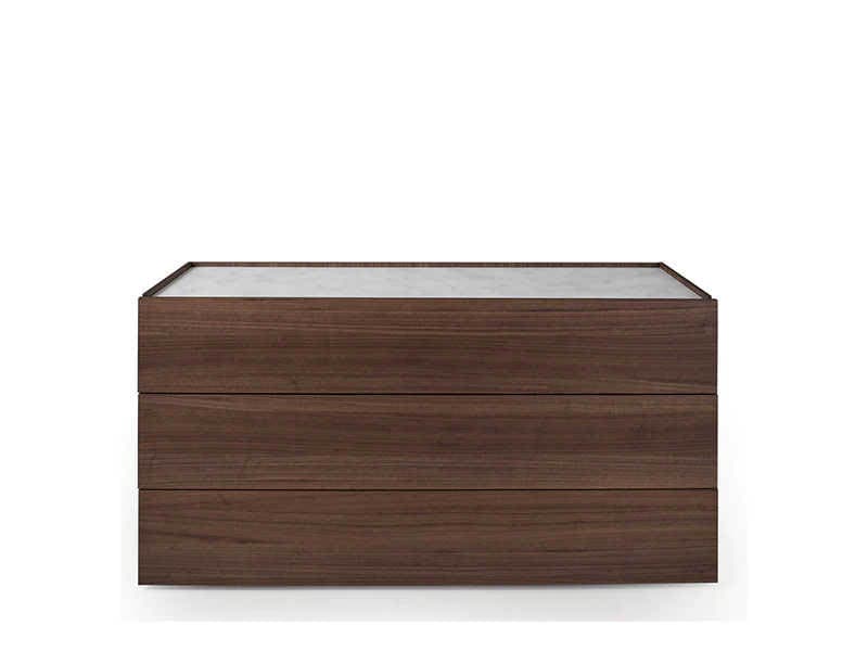 Pianca Atlante 3-Drawers Brown Walnut Wood Dresser