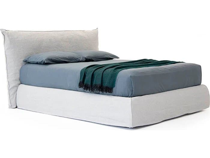 Pianca Piumoto King Size Bed 91" Light Grey Lima