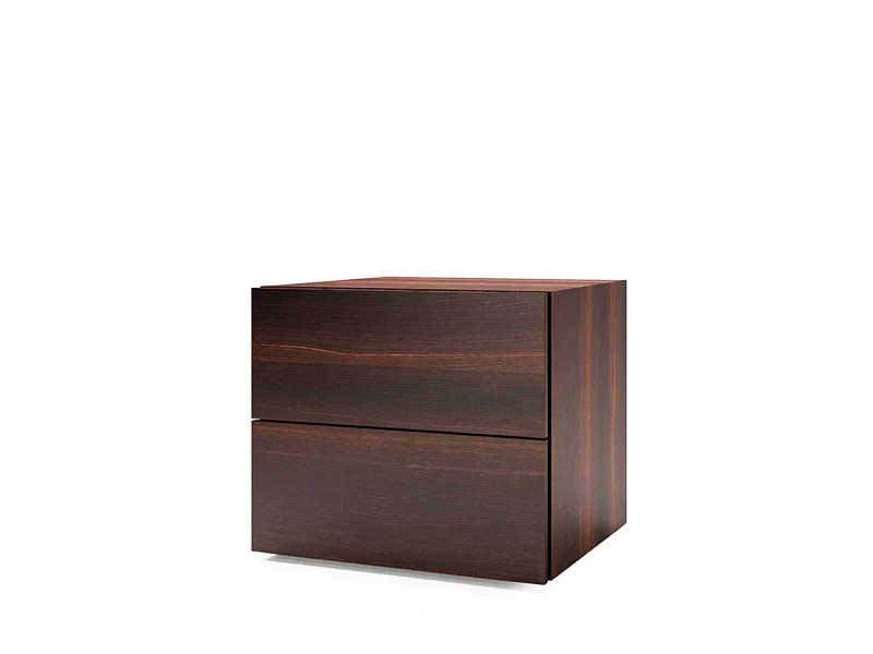 Pianca People 2-Drawers Brown Oak Wood Nightstand