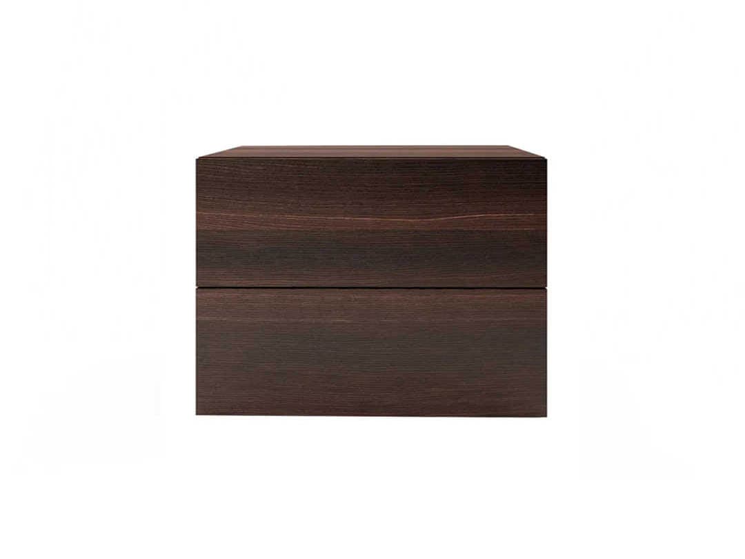 Pianca People 2-Drawers Brown Oak Wood Nightstand