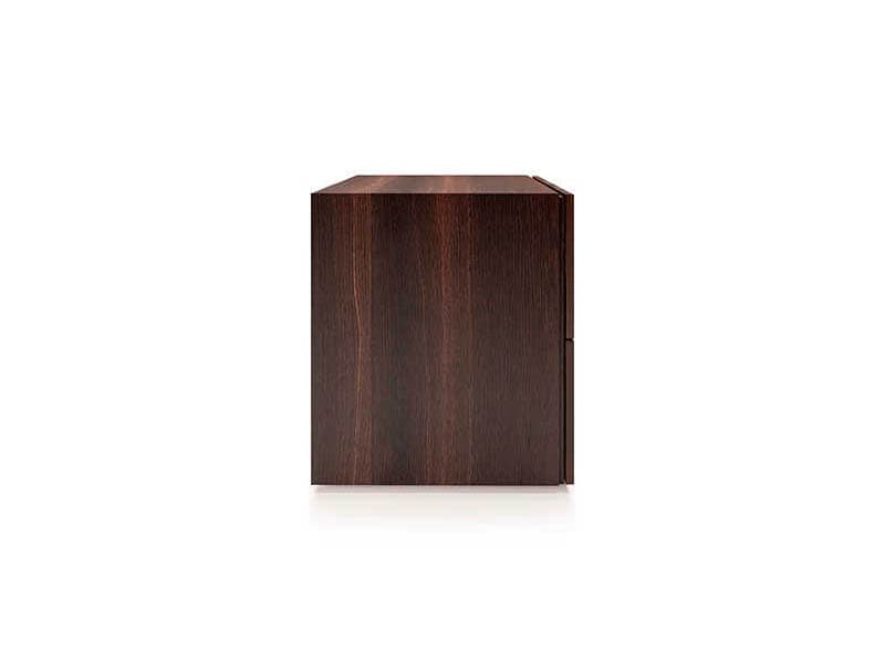 Pianca People 2-Drawers Brown Oak Wood Nightstand