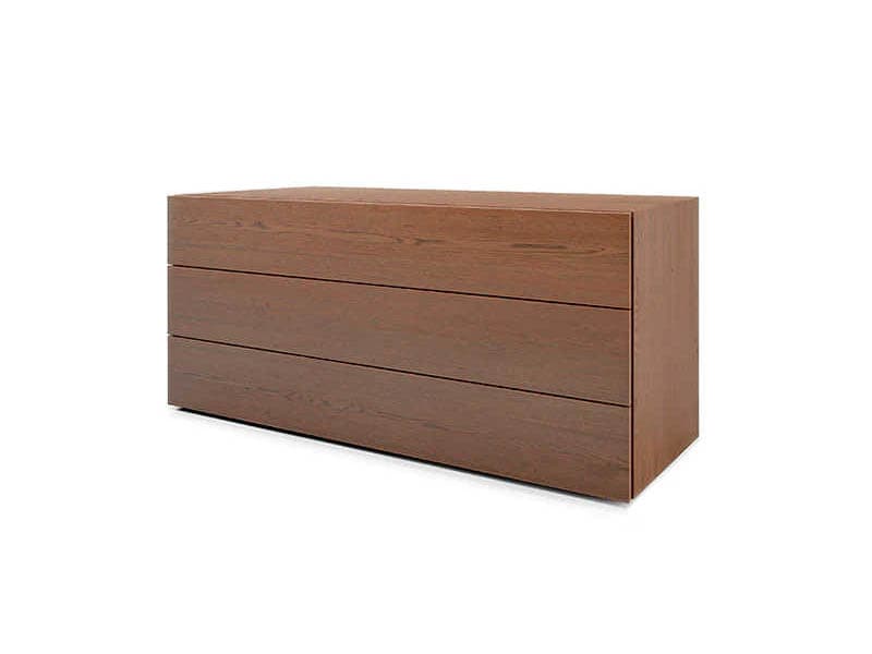 Pianca People 3-Drawers Brown Walnut Wood Dresser