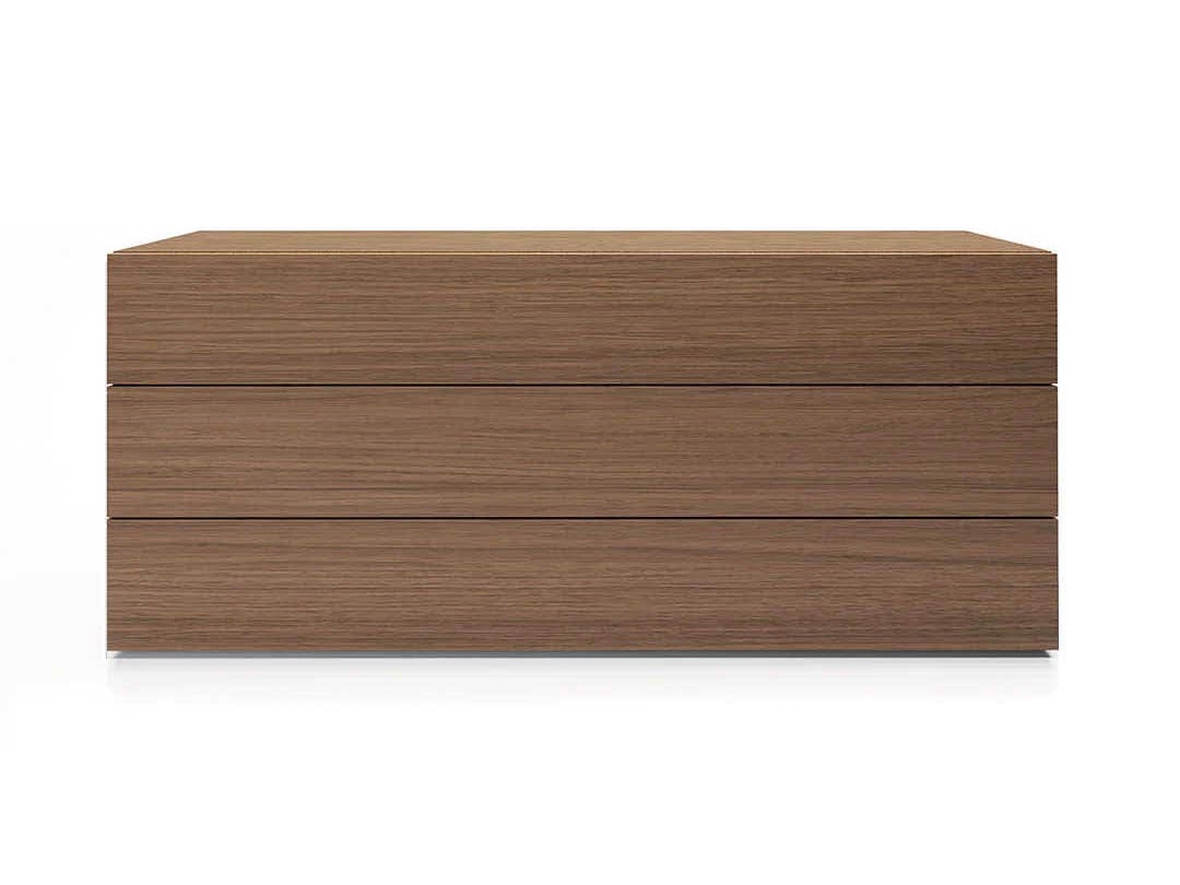 Pianca People 3-Drawers Brown Walnut Wood Dresser