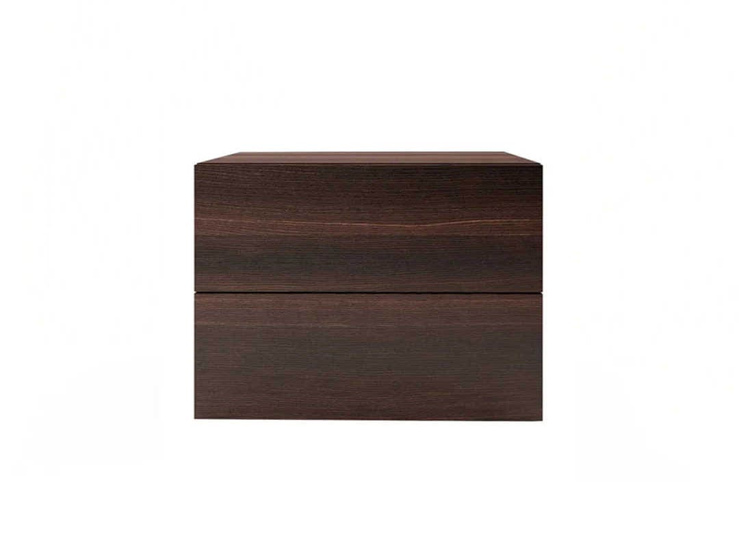 Pianca People 2-Drawers Brown Oak Wood Nightstand