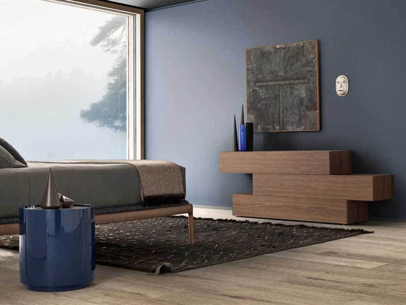 Pianca Dedalo 2-Drawers Blue Nightstand