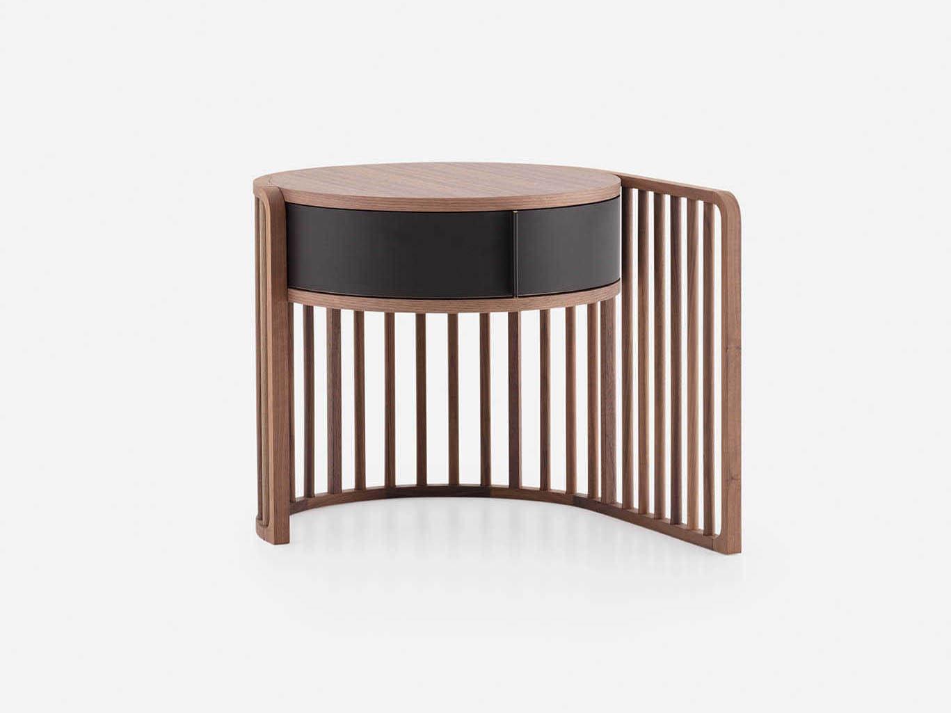 Pianca Palu 2-Drawers Black Walnut Wood Nightstand