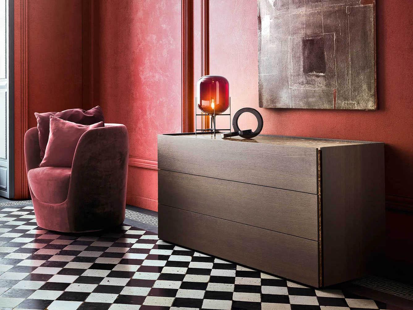 Pianca Atlante 3-Drawers Brown Oak Wood Dresser