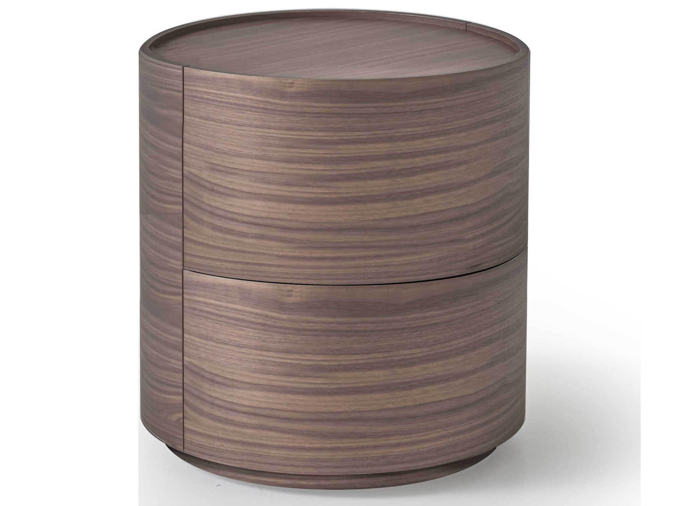 Pianca Dedalo 2-Drawers Brown Walnut Wood Nightstand