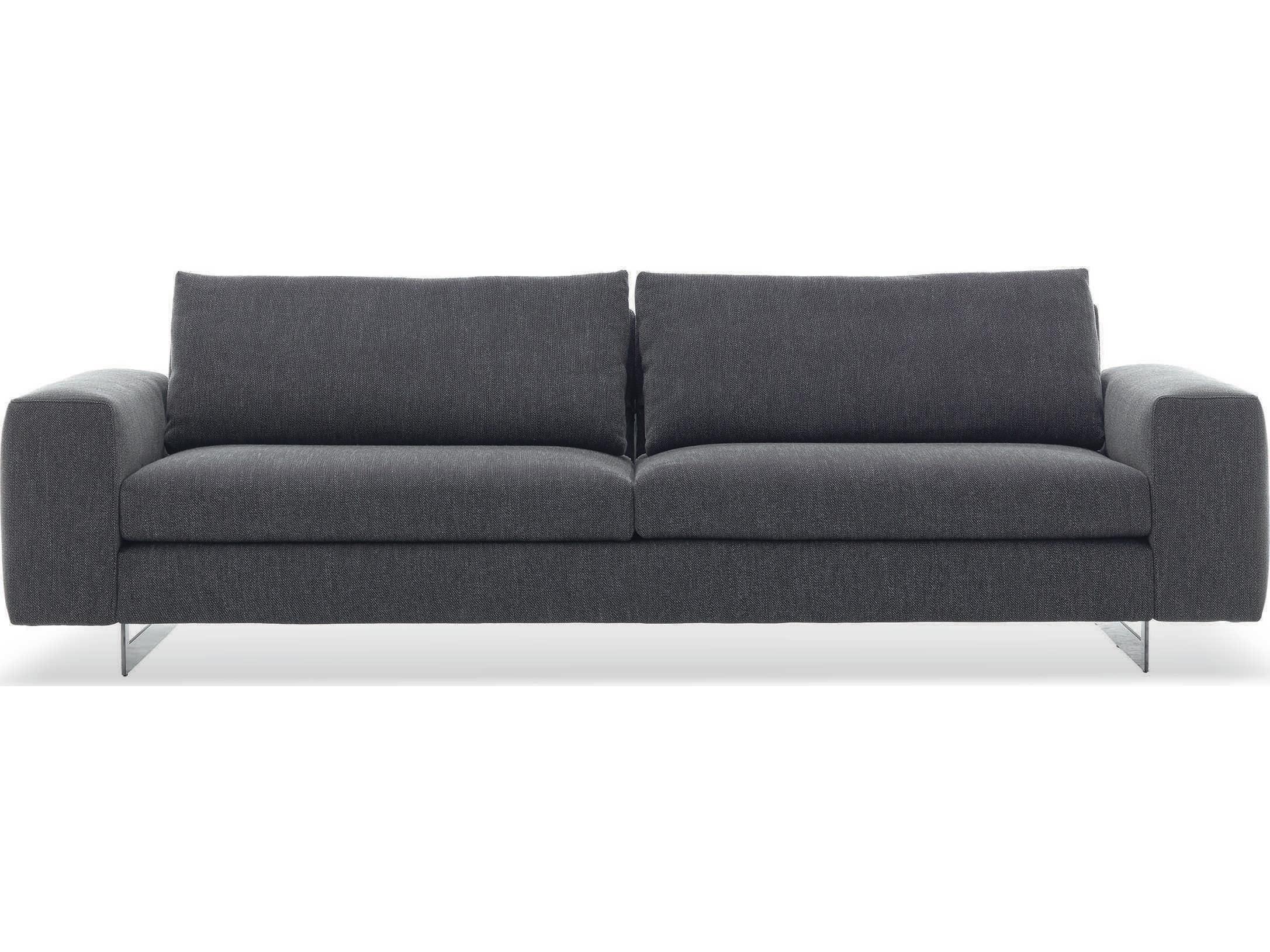 Pianca Duo Grey Glossy Titanium Upholstered Sofa