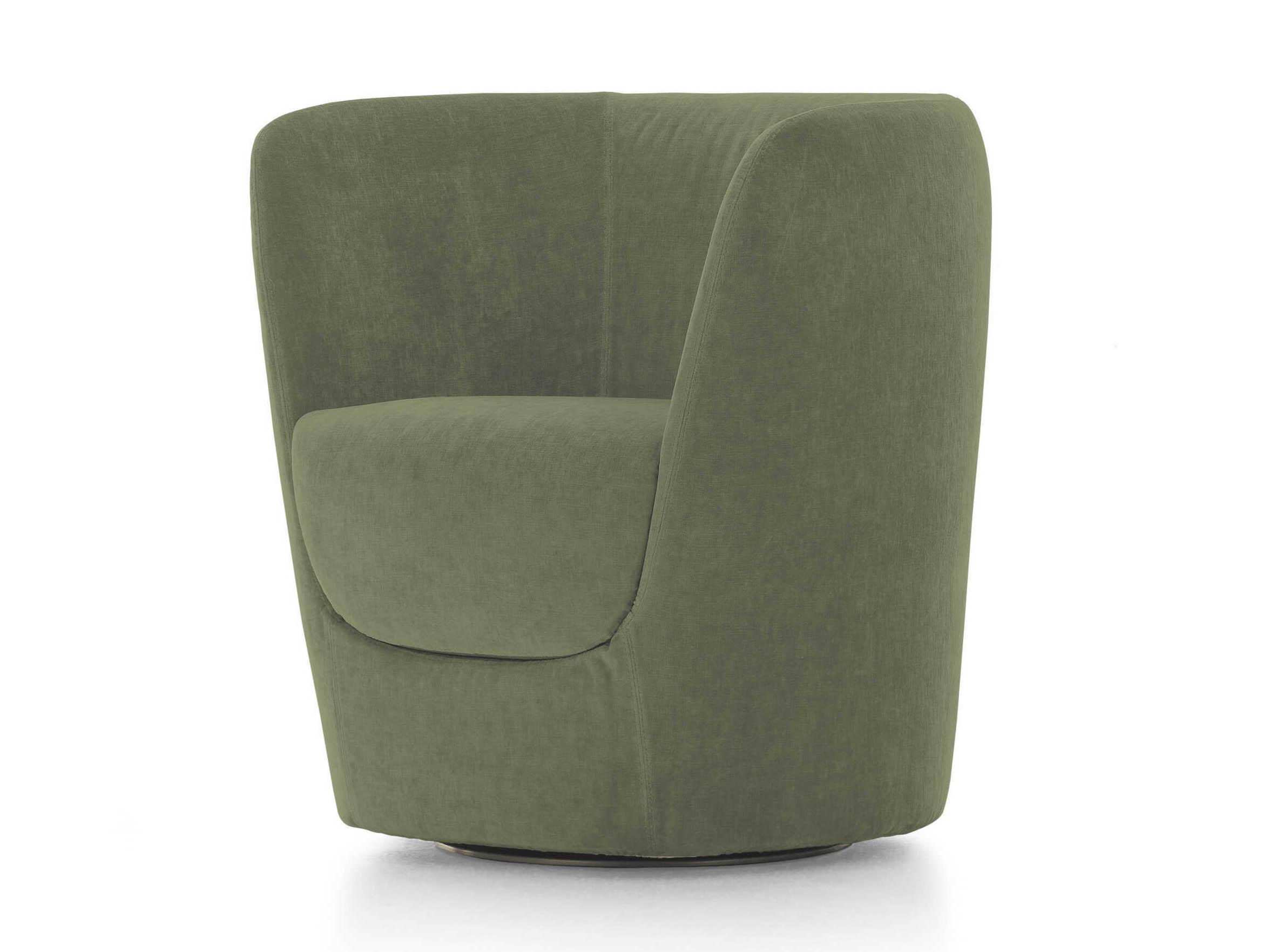Pianca Opla Swivel Green Fabric Accent Chair
