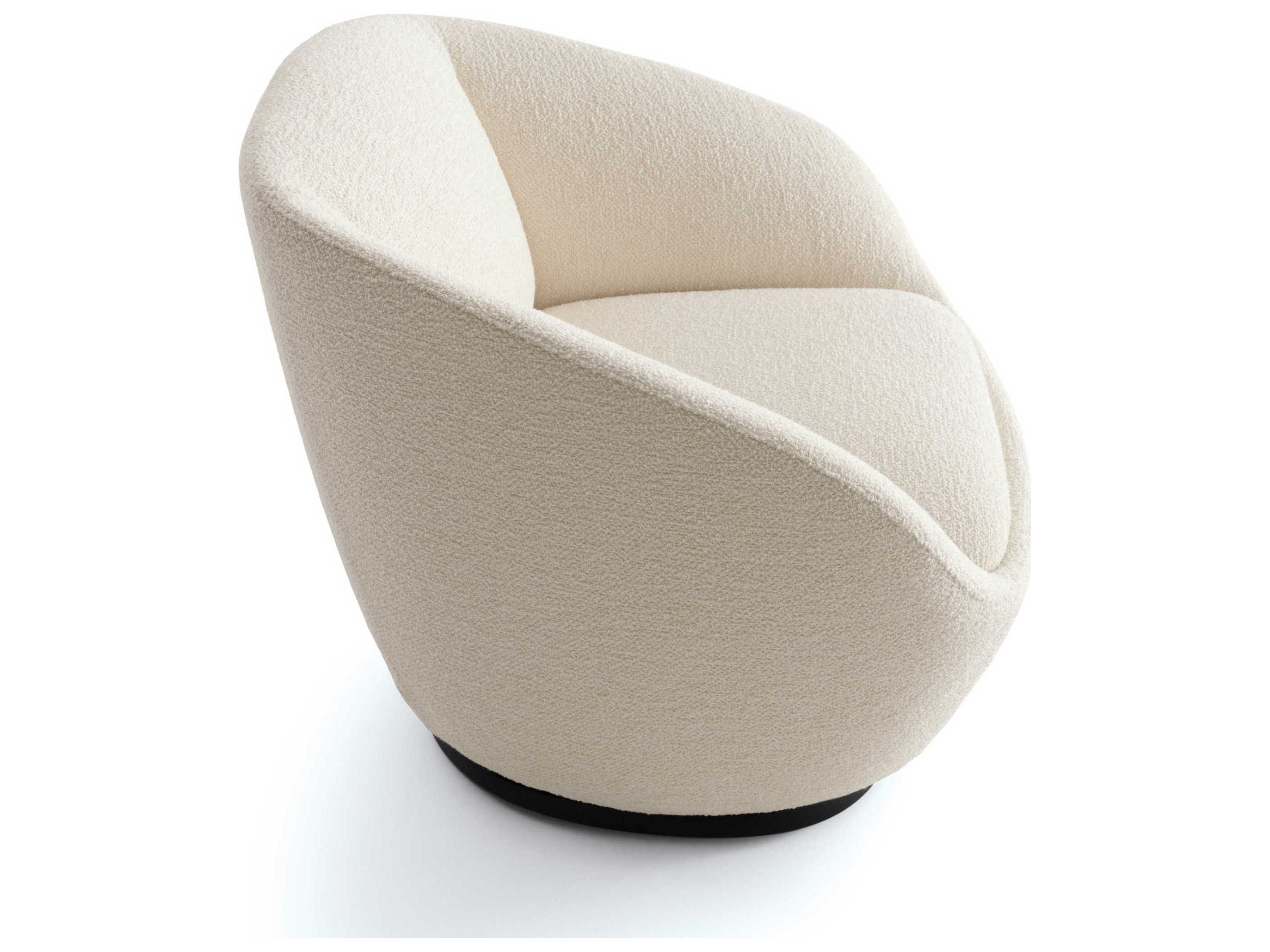 Pianca Naan Swivel White Fabric Accent Chair