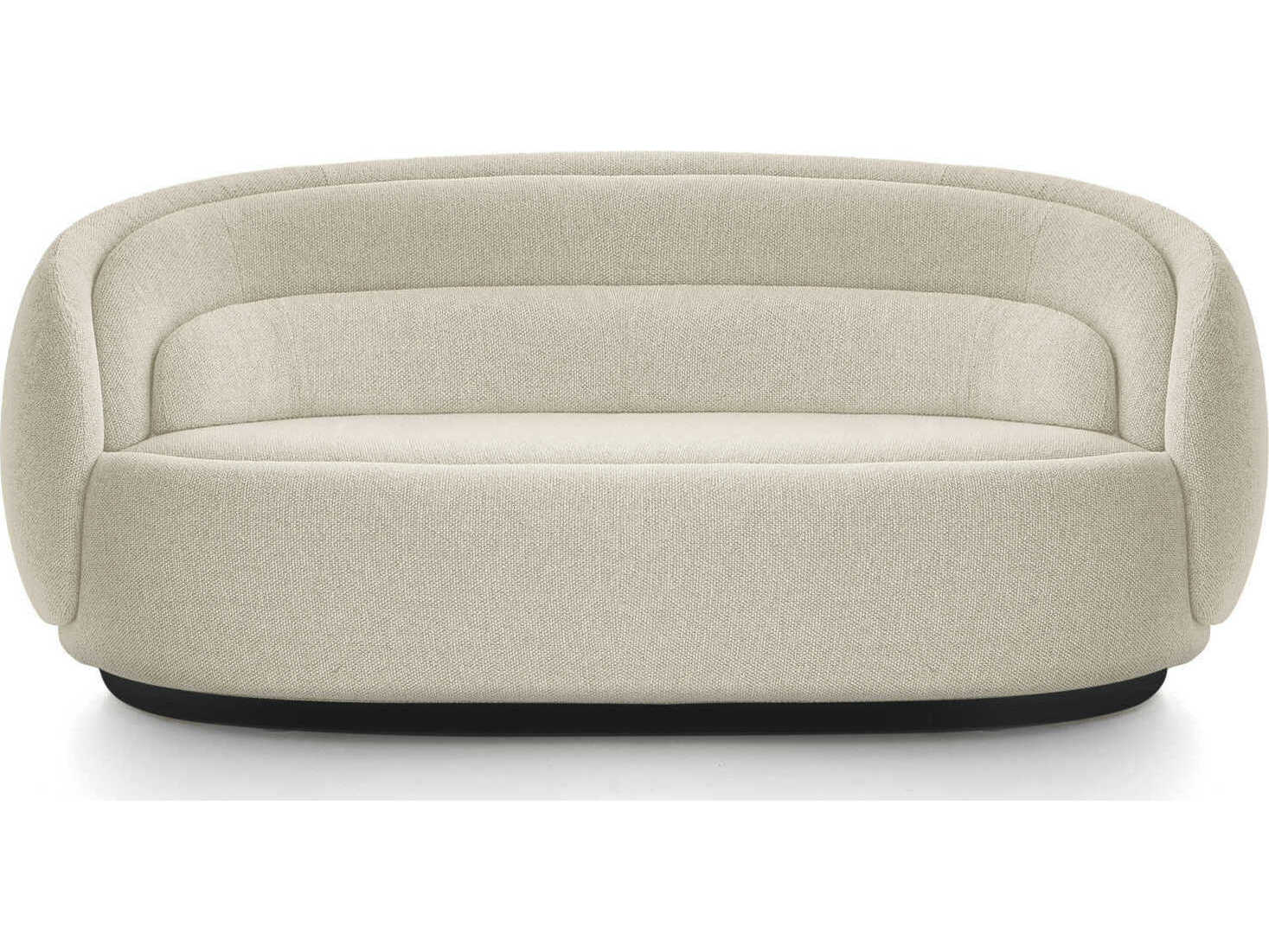 Pianca Peonia Aries Black Plinth White Upholstered Sofa