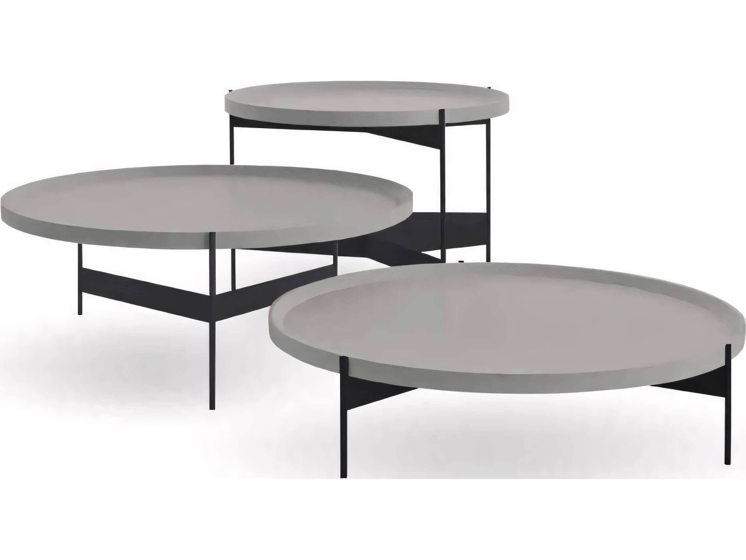 Pianca Abaco Round Metal Ash Grey Charcoal Coffee Table