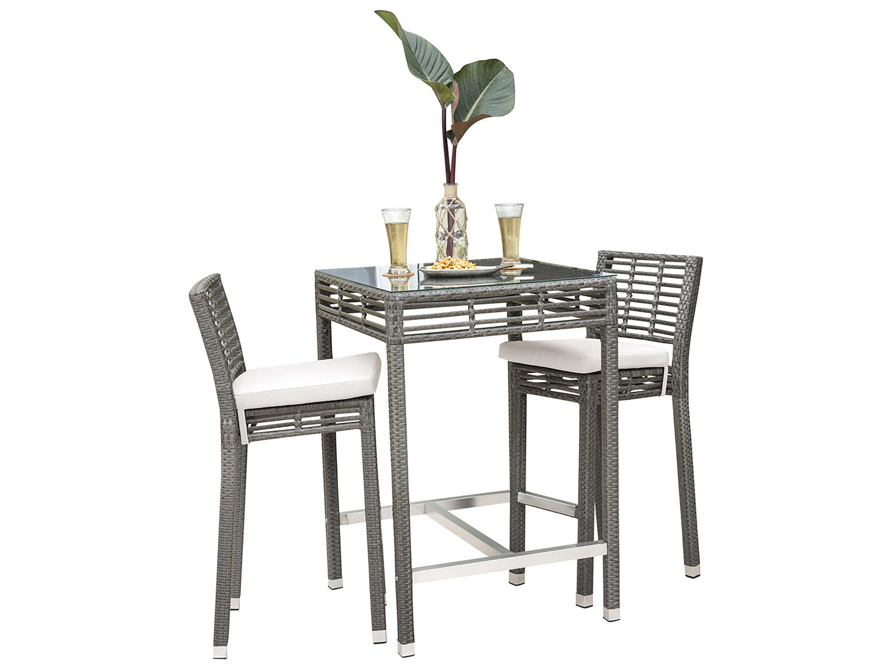 Panama Jack Graphite Wicker Outdoor Patio Dining Set