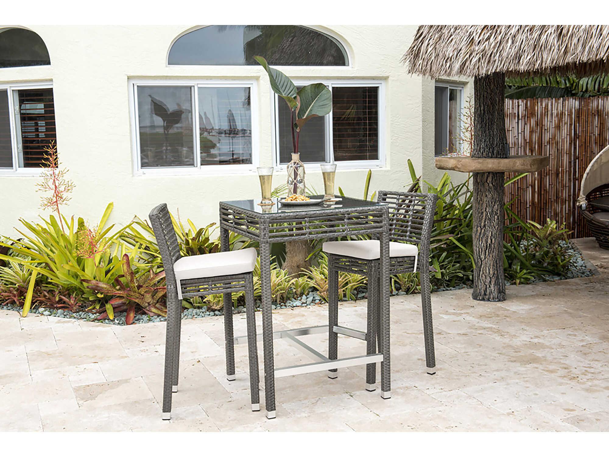 Panama Jack Graphite Wicker Outdoor Patio Dining Set