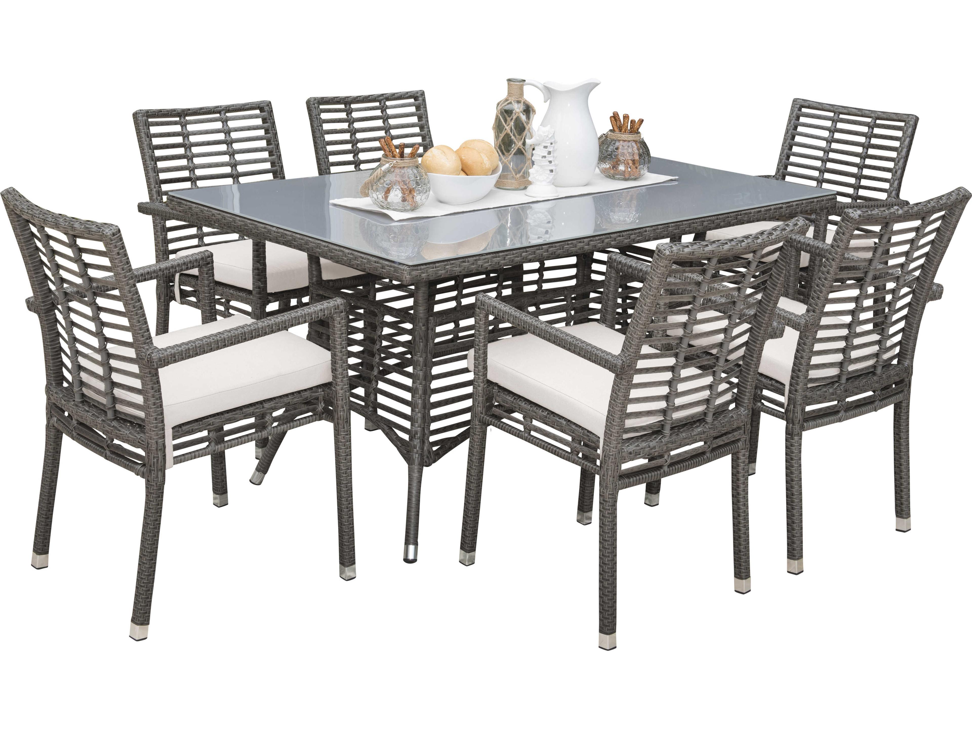 Panama Jack Graphite Wicker Outdoor Patio Dining Set