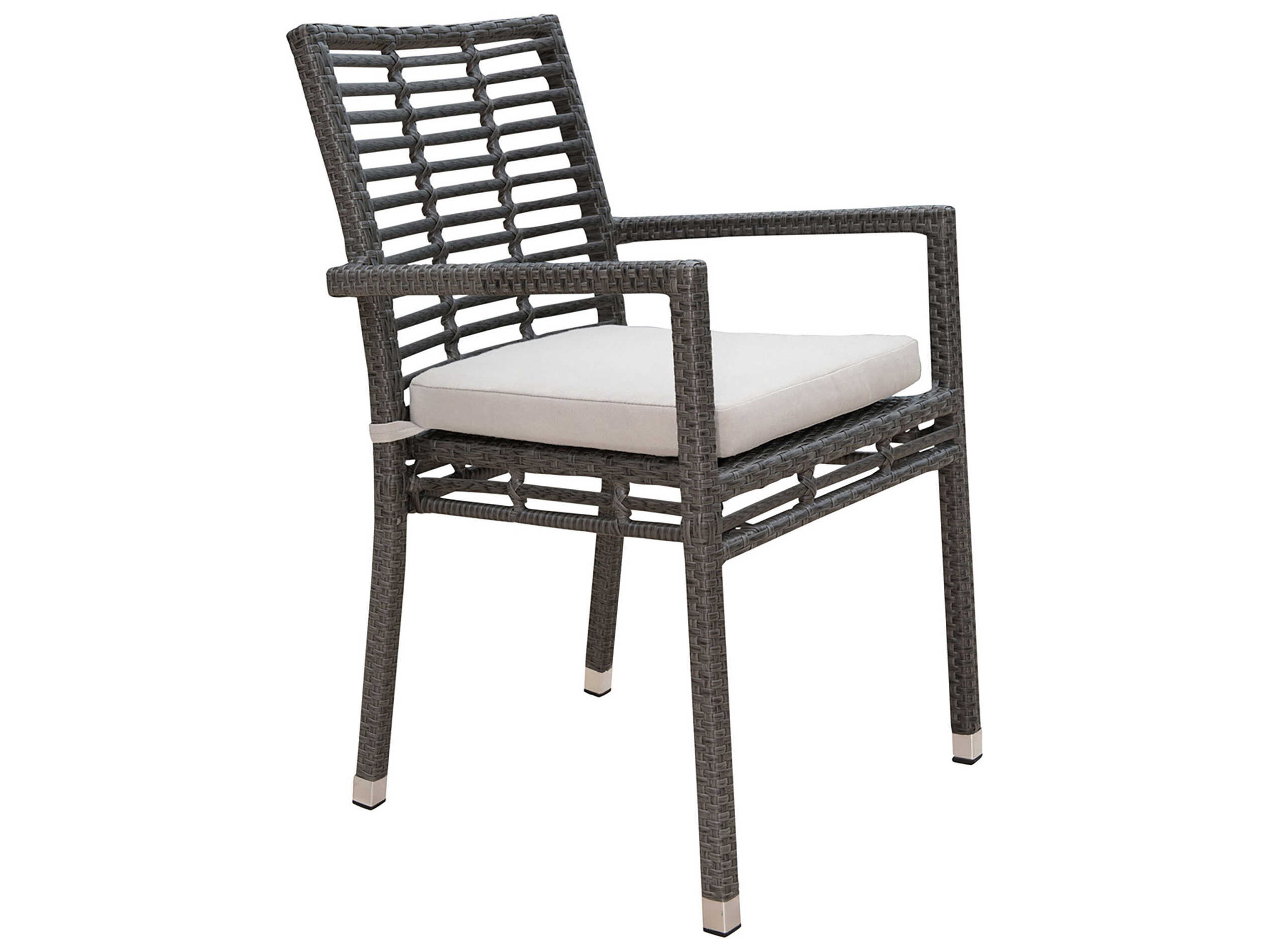 Panama Jack Graphite Wicker Cushion Outdoor Patio Dining Chair
