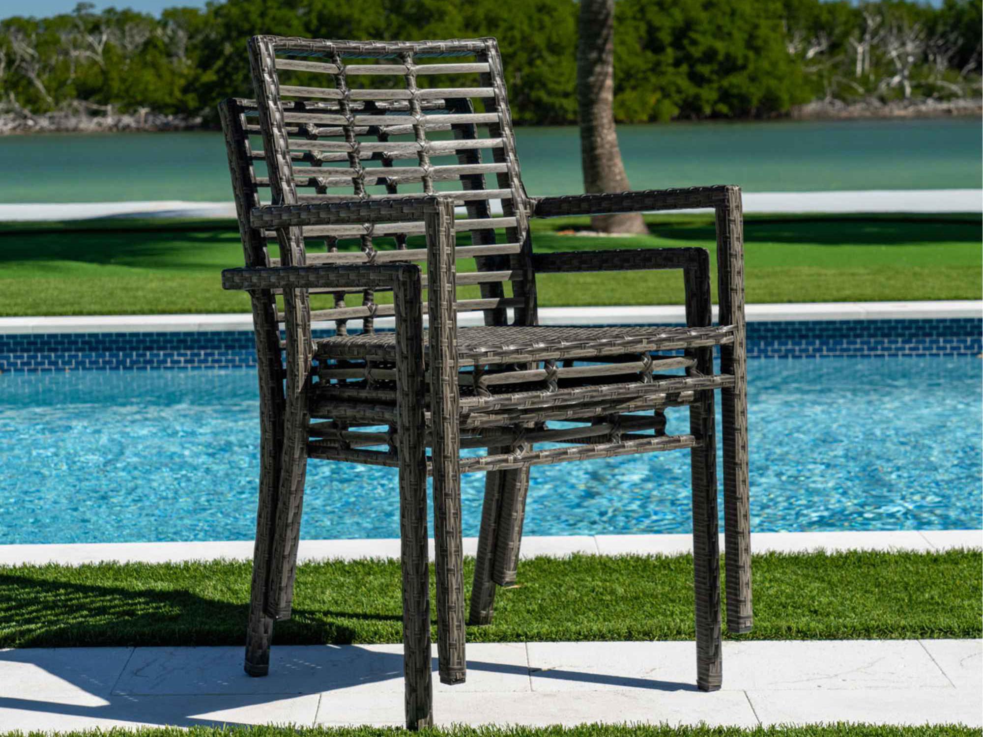 Panama Jack Graphite Set of 2 Stackable Armchairs